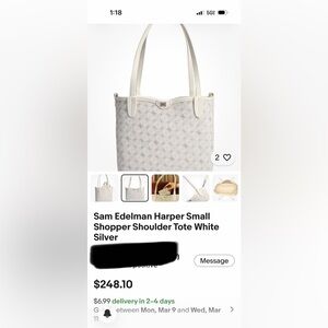 Sam Edelman small shoulder tote and card holder and shoulder starp for crossbody